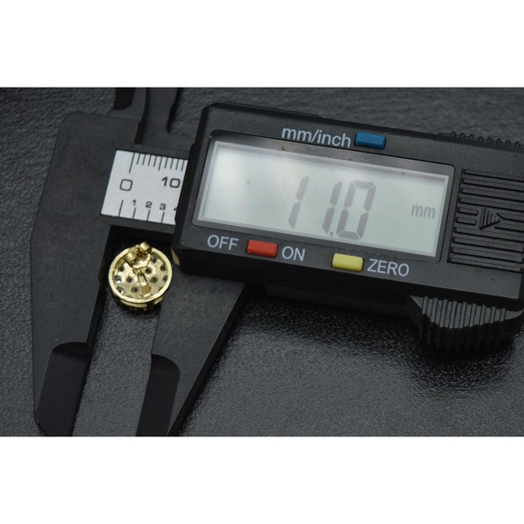 Real 10K Solid Yellow Gold 11mm Mens Halo Round Cut CZ Charm Stud Earrings 2.1gr - Picture 3 of 5